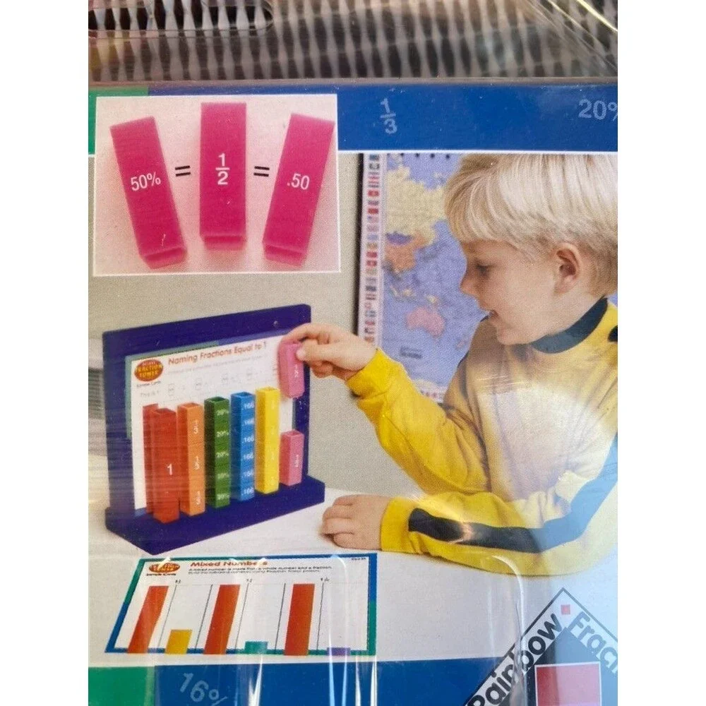 Learning Resources Fraction Tower Equivalency Percent Tower Cubes -Colors- New!